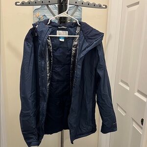 Columbia Dark Blue Insulated Hooded Coat